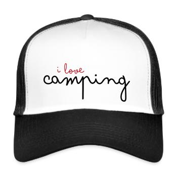 I love camping - Trucker Cap - Weiß/Schwarz - Vorne