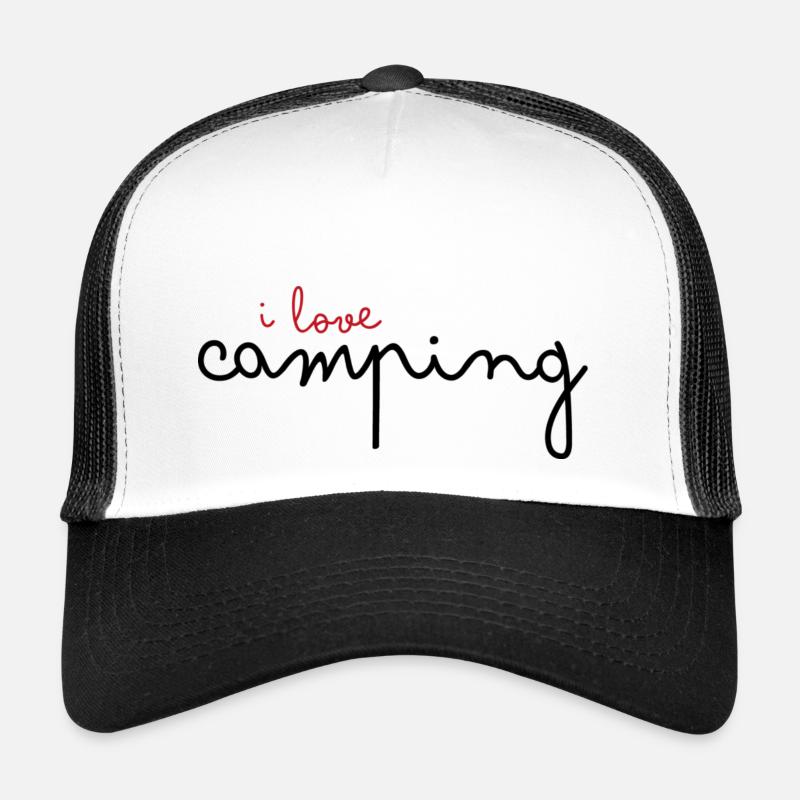 I love camping - Trucker Cap - Weiß/Schwarz
