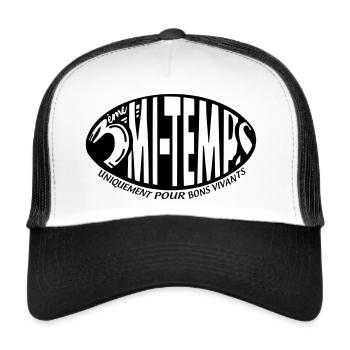 3 ème mi-temps au rugby - Casquette trucker  - blanc/noir - Devant