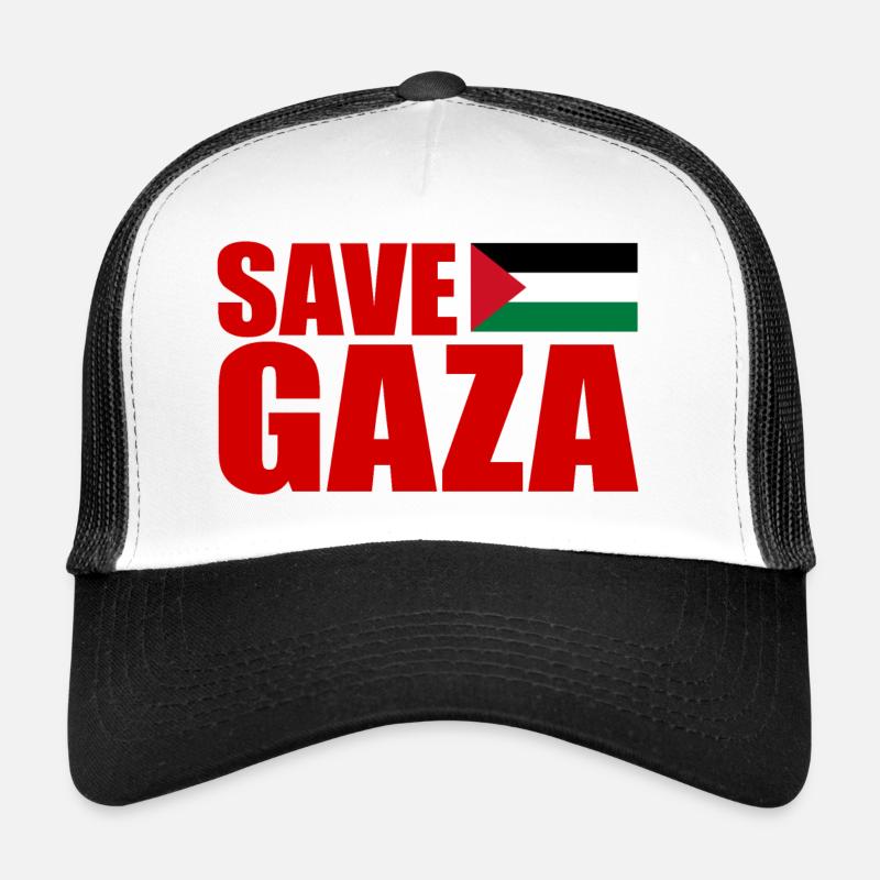 Save gaza - Trucker Cap - Weiß/Schwarz