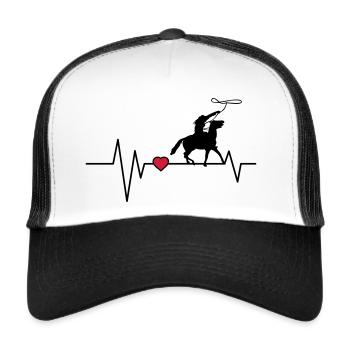 Heartbeat Western Rider - Trucker Cap - white/black - Front