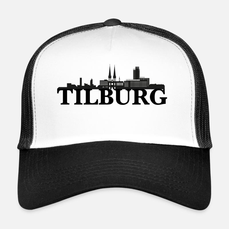 Idée cadeau skyline Tilburg Pays-Bas Casquette trucker 