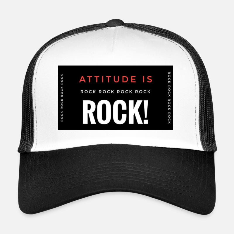 Hard Attitude Rock Affiche Description - Casquette trucker  - blanc/noir