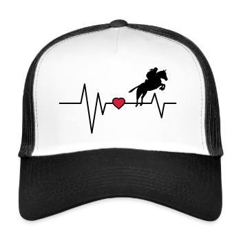 Heartbeat Show Jumper - Trucker Cap - white/black - Front