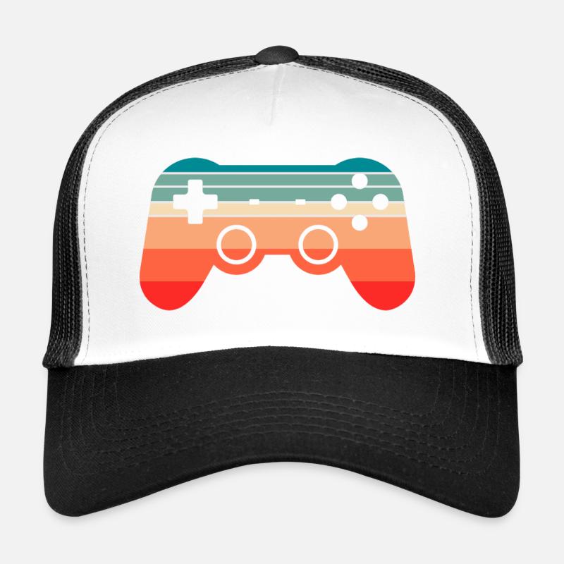 Gamer Gaming Gamepad - Trucker Cap - Weiß/Schwarz