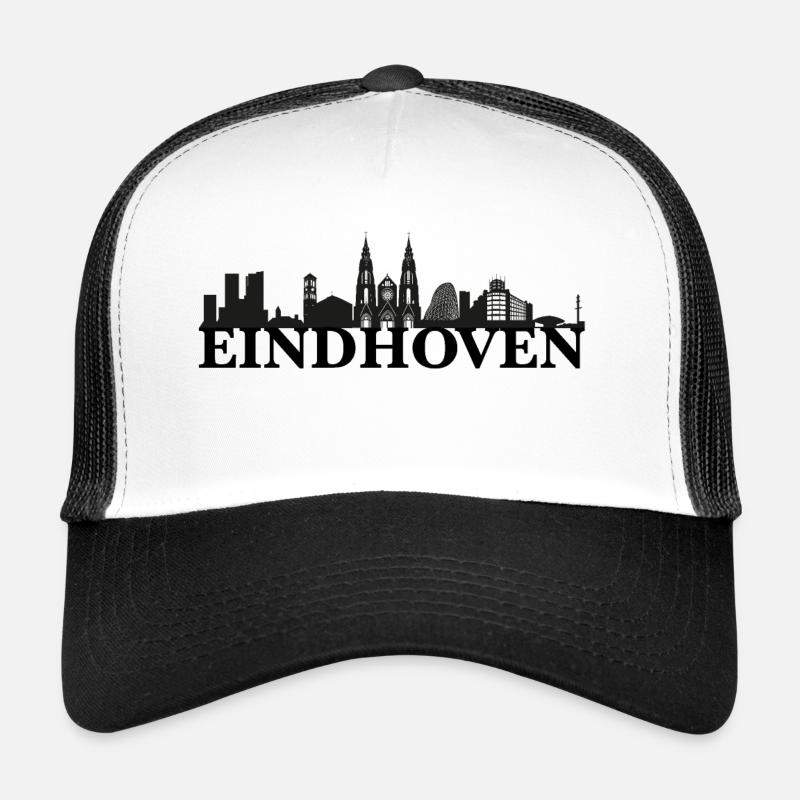 Idée de cadeau skyline Eindhoven Pays-Bas Casquette trucker 
