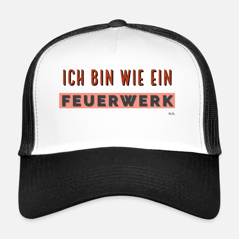 Feuerwerk - Trucker Cap - Weiß/Schwarz