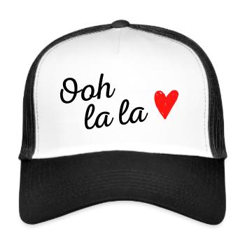 Oh la la - Casquette trucker  - blanc/noir - Devant