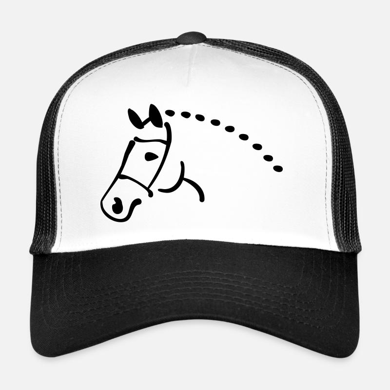 Pferd - Trucker Cap - Weiß/Schwarz