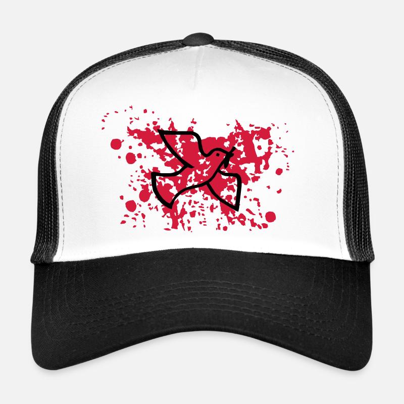 Colombe de la paix dans le sang Casquette trucker 
