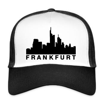 Frankfurter Skyline Frankfurt - Trucker Cap - Weiß/Schwarz - Vorne