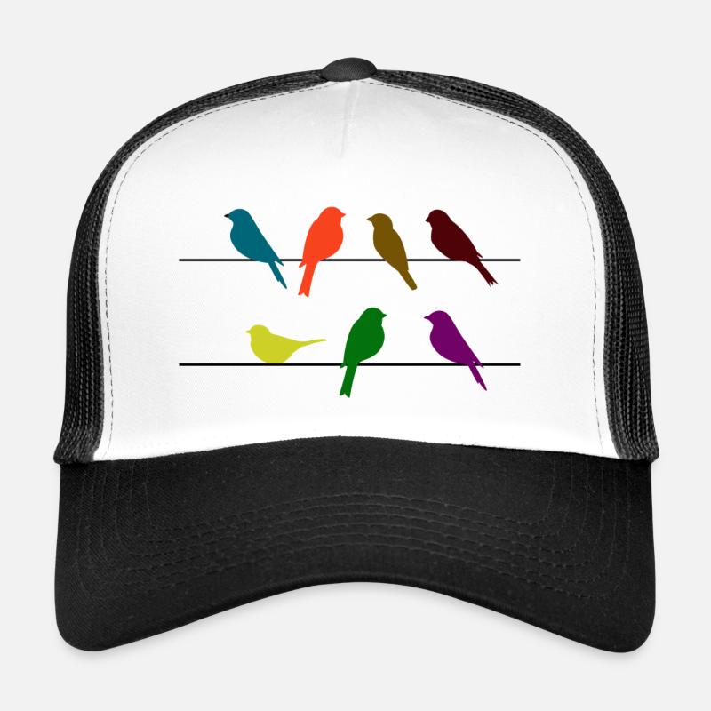 Schwalben Vögel - Trucker Cap - Weiß/Schwarz