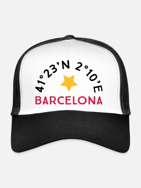 Barcelone - Casquette trucker  - blanc/noir - Devant