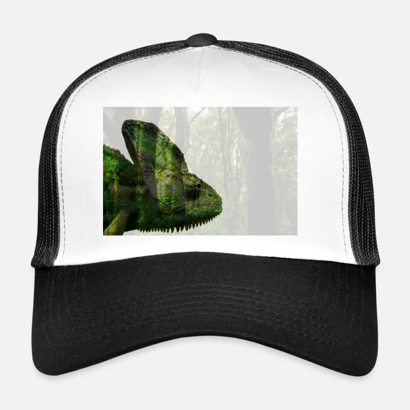 Caméléon voilé - Casquette trucker - blanc/noir