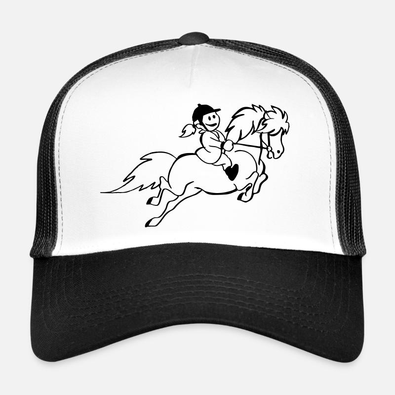 cavalière de poney - Casquette trucker  - blanc/noir