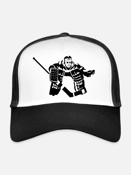 but de hockey gardien - Casquette trucker  - blanc/noir - Devant