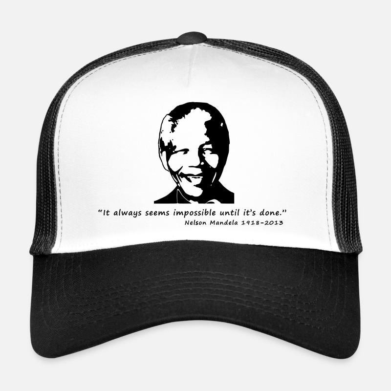Nelson Mandela - Casquette trucker  - blanc/noir