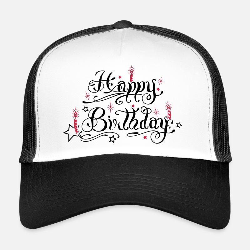 Joyeux anniversaire avec des bougies Casquette trucker 