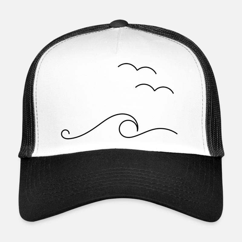 Waves - Trucker Cap - Weiß/Schwarz