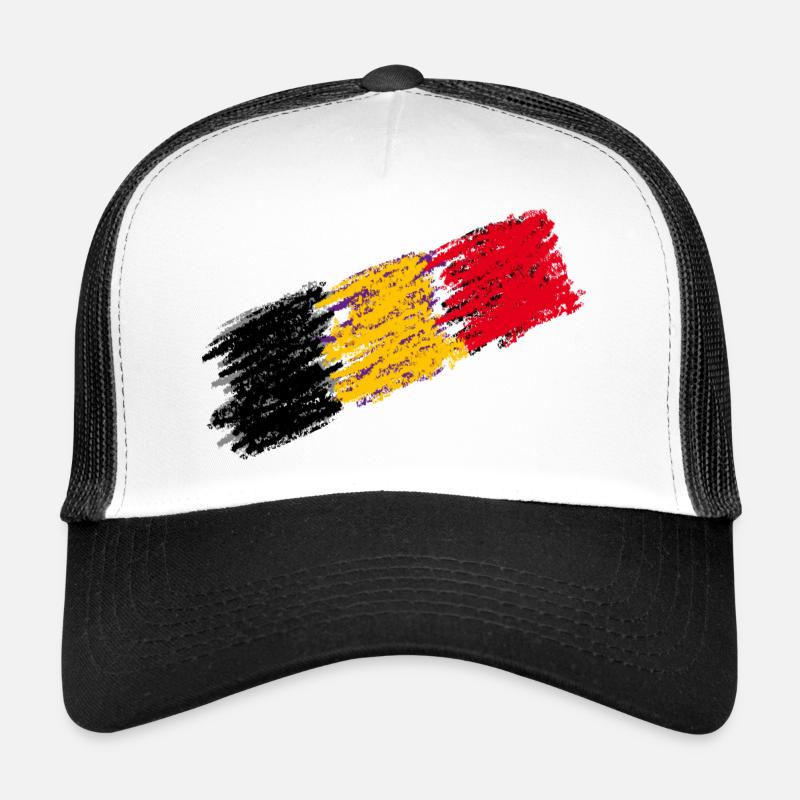 Belgium Flag - Italic - Trucker Cap - white/black