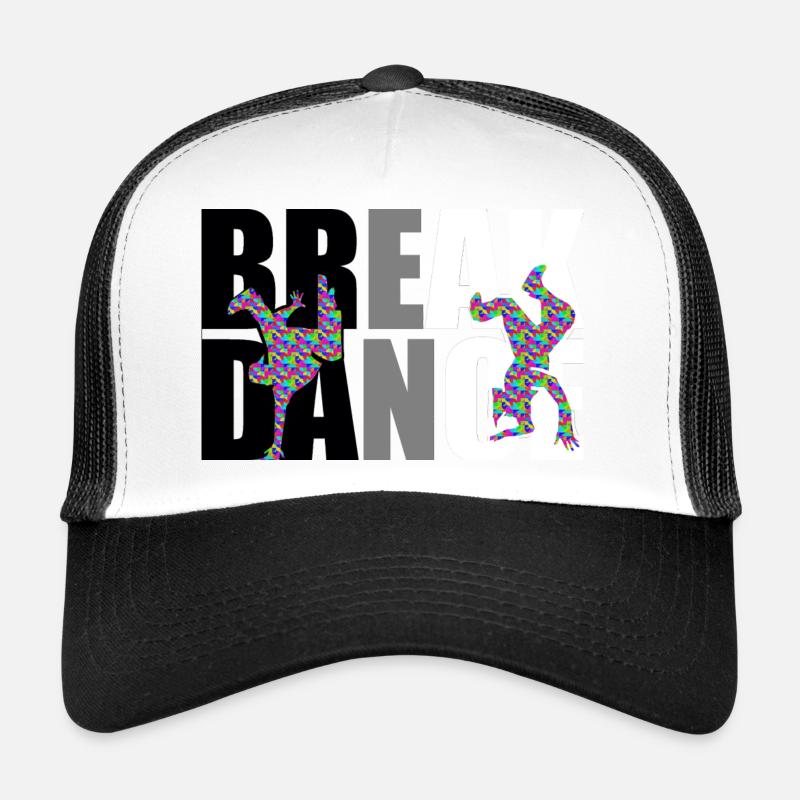 Silhouettes Breakdance Colorées Sur Contraste Casquette trucker 