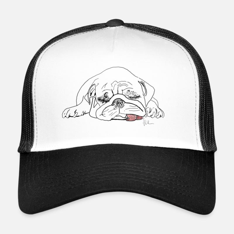 Mops - Trucker Cap - Weiß/Schwarz