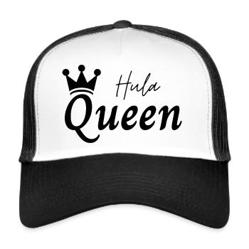 Hula Queen Hullern Sport Fitness HulaHoop Geschenk - Trucker Cap - Weiß/Schwarz - Vorne