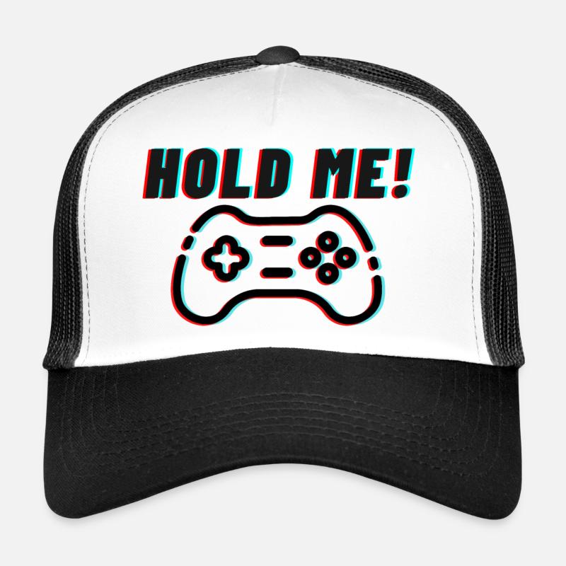 Cooles Gaming - Design - Gamingcontroller - Trucker Cap - Weiß/Schwarz