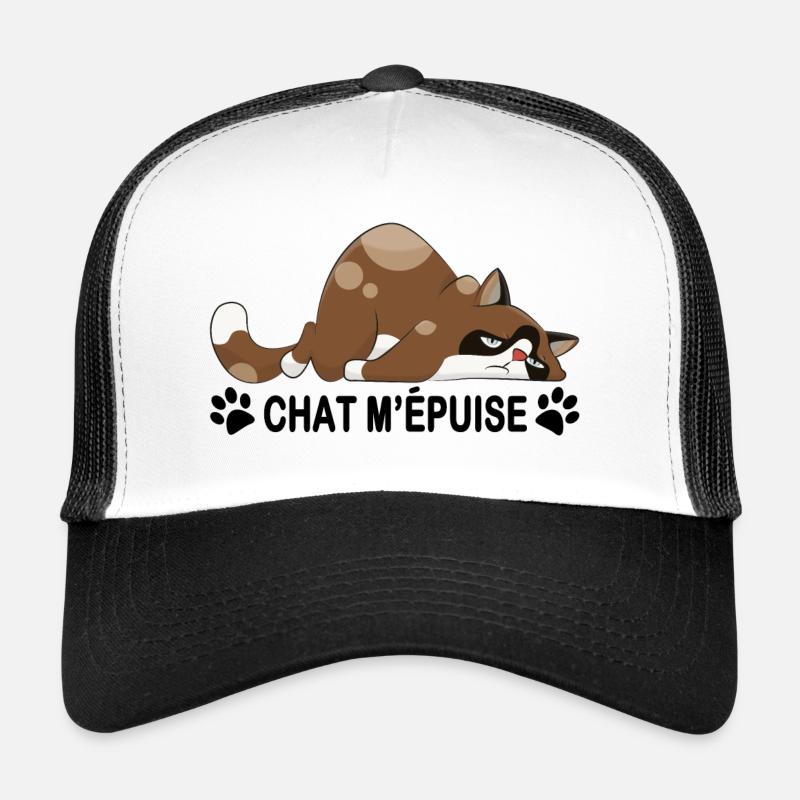 Chat m'épuise Casquette trucker 