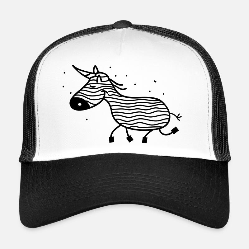 Einhorn Zebra lustig - Trucker Cap - Weiß/Schwarz