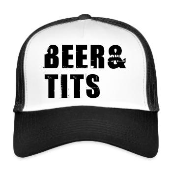 Beer and tits - Trucker Cap - white/black - Front