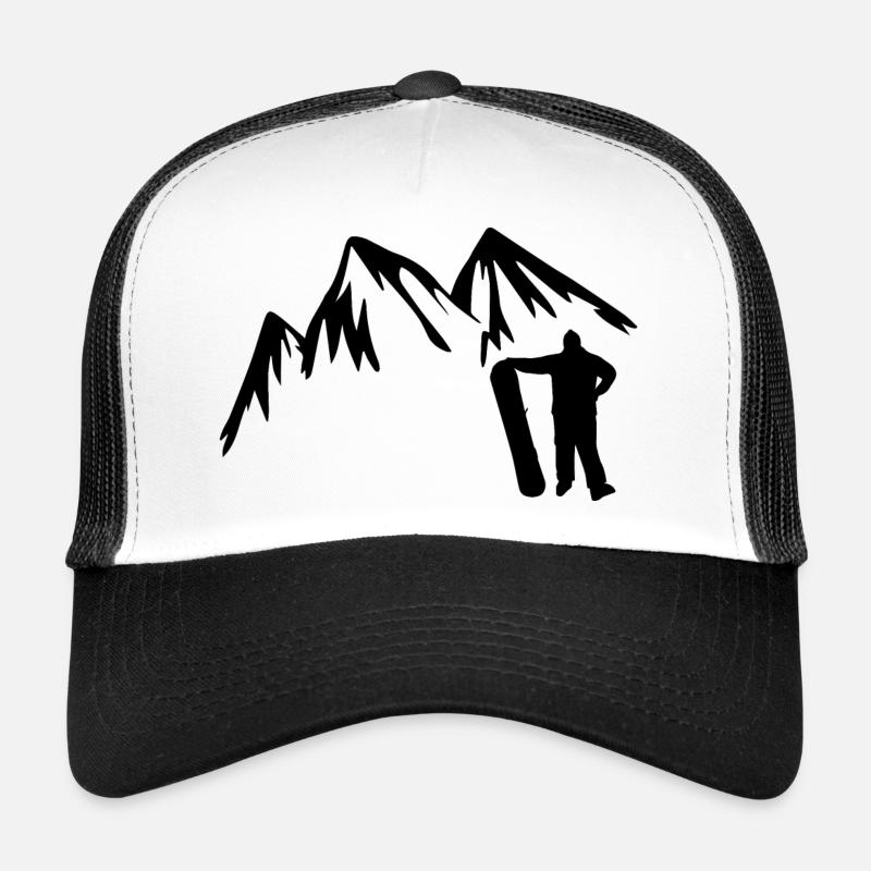 Snowboard Snowboarder - Trucker Cap - Weiß/Schwarz