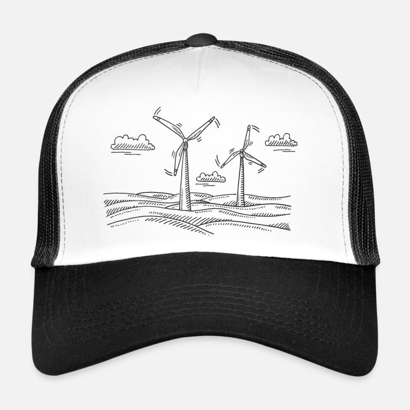Landschaft mit Windrädern Erneuerbare Energie Trucker Cap