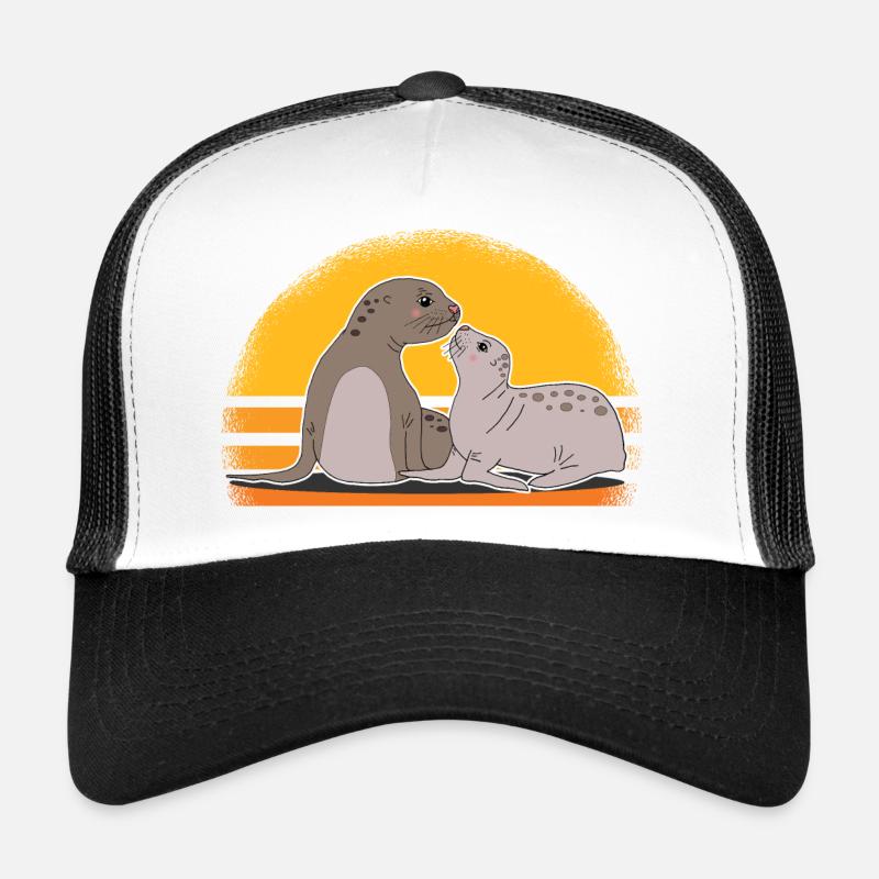 Sceau avec bébé mignon phoques cadeau Casquette trucker 