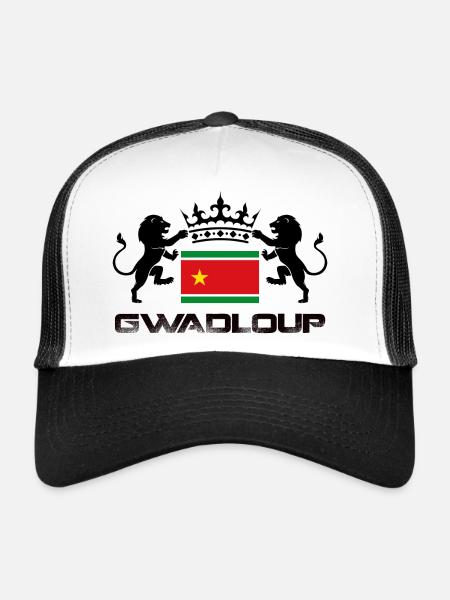 Guadeloupe drapeau royale - Casquette trucker  - blanc/noir - Devant