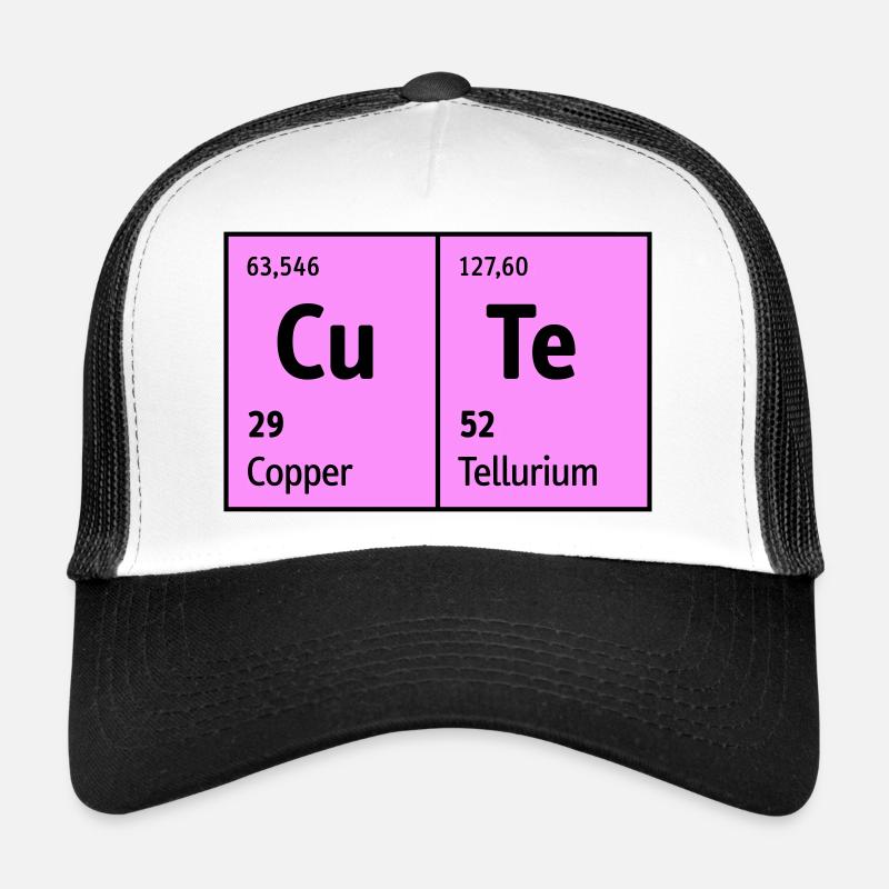 Periodensystem der Elemente CuTe süß niedlich nett - Trucker Cap - Weiß/Schwarz