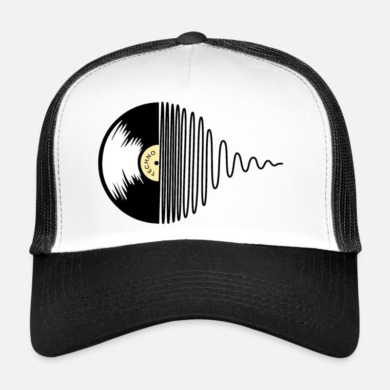 Techno Platte - Trucker Cap - Weiß/Schwarz