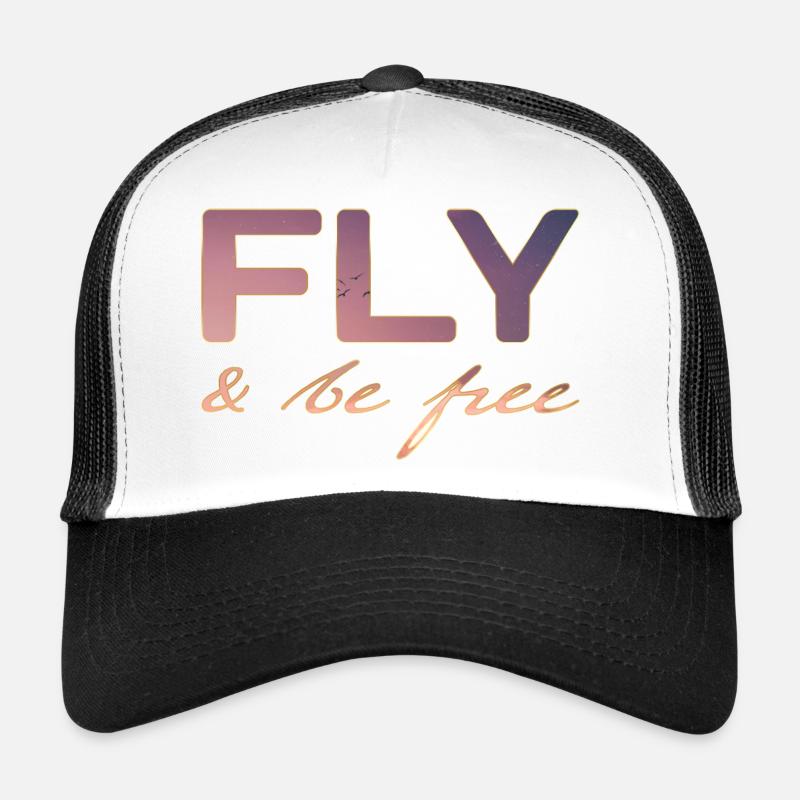 Volez et soyez LIBRE - Casquette trucker  - blanc/noir
