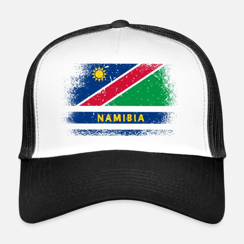 Namibia Flaggen Design - Trucker Cap - Weiß/Schwarz