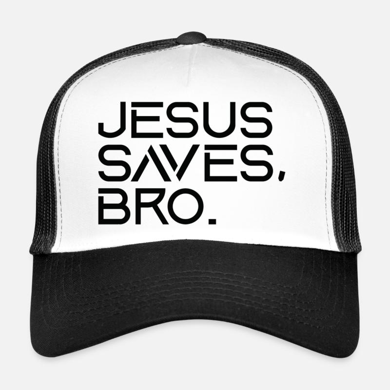 Jesus Saves Bro - Trucker Cap - Weiß/Schwarz