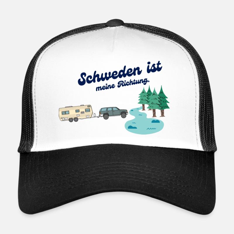 Richtung Schweden - Trucker Cap - Weiß/Schwarz