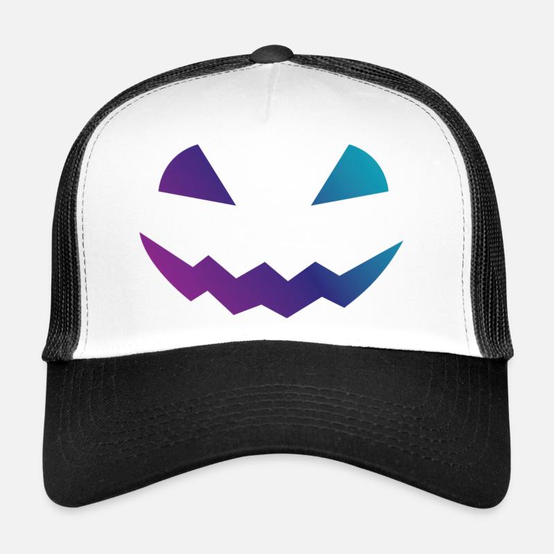 Déguisement de visage de conception de citrouille d’Halloween Casquette trucker 