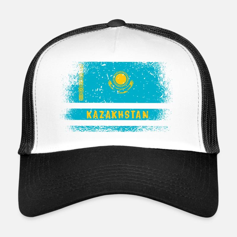 Design de drapeau vintage du Kazakhstan Casquette trucker 