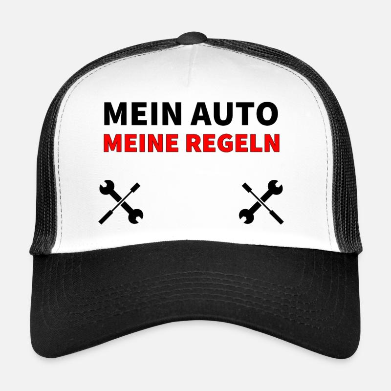 Auto - Trucker Cap - Weiß/Schwarz