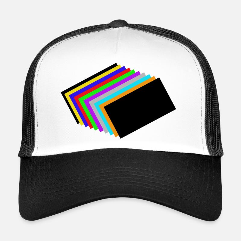 Blocs de couleur - Casquette trucker  - blanc/noir