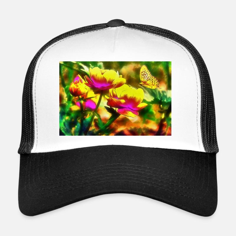 flowers - Casquette trucker  - blanc/noir