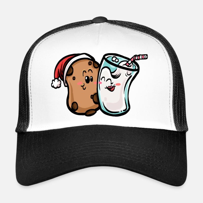 Biscuits et lait - Casquette trucker  - blanc/noir