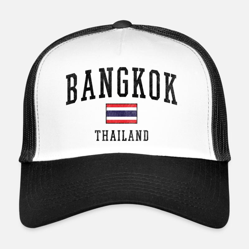 Thailand Flag Minimal Stripe Trucker Cap