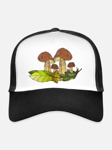 Pilze - Trucker Cap - Weiß/Schwarz