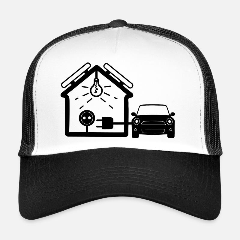 Haus mit Sonnenkollektoren Auto Trucker Cap